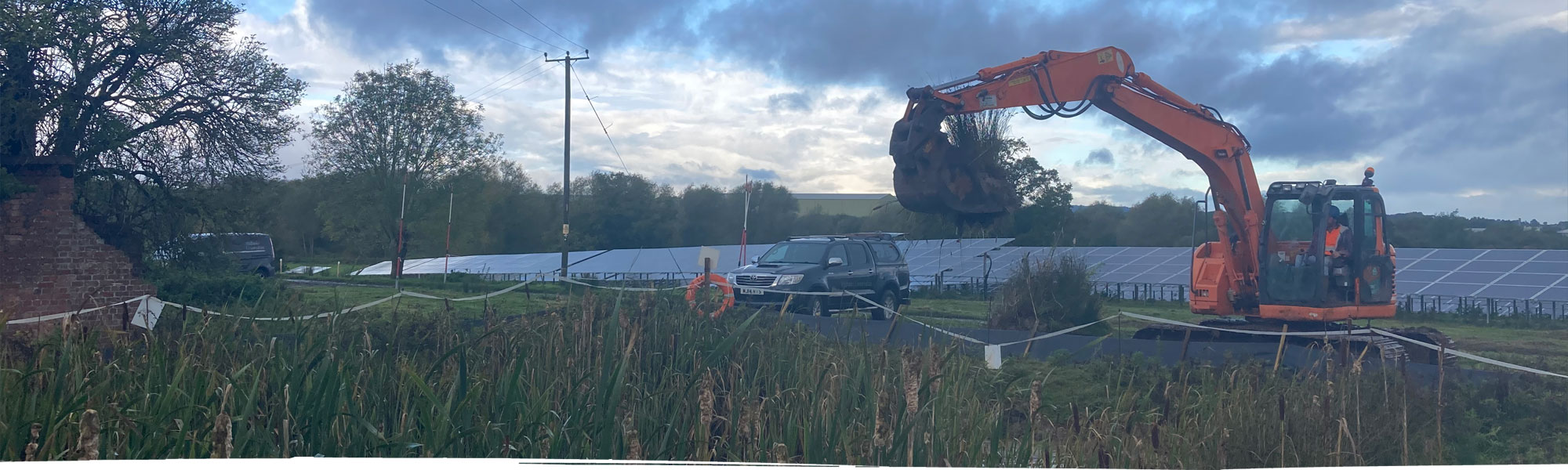 Solar panels being set up