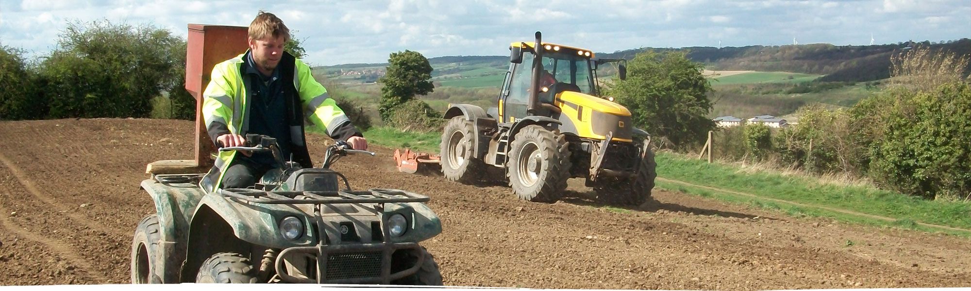 Wildbanks Conservation team on quad bike and tractor