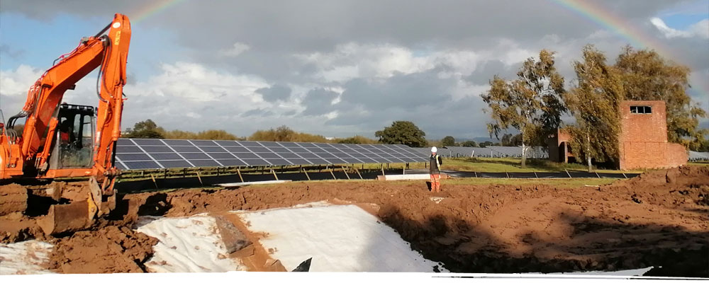 Solar panels being set up