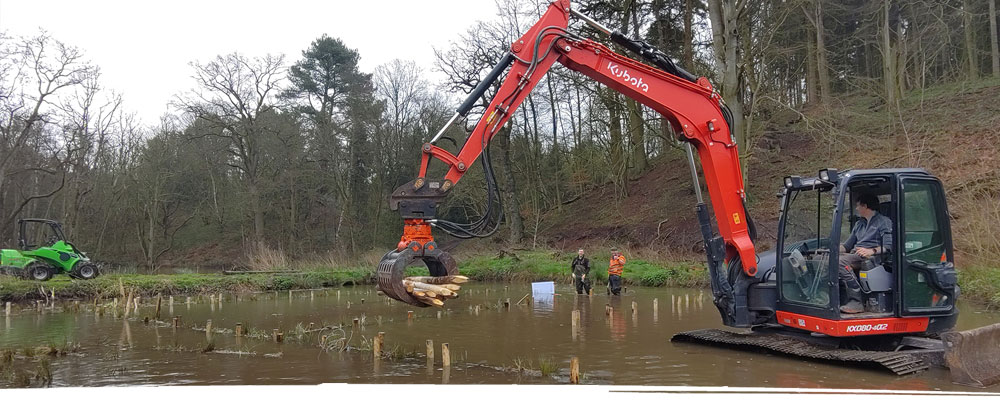 Conservation work in digger