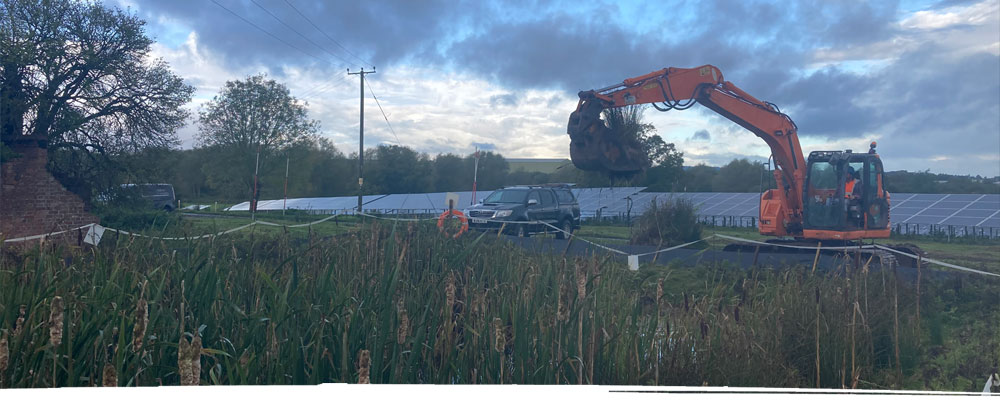 Solar panels being set up